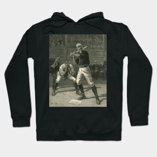 Vintage Sports Baseball, "A Ball or a Strike - Which?"  by Thure De Thulstrup, 1888 Hoodie